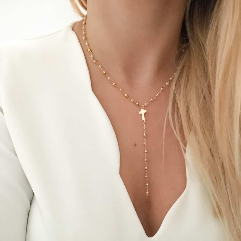 Collier chapelet en or Clearance