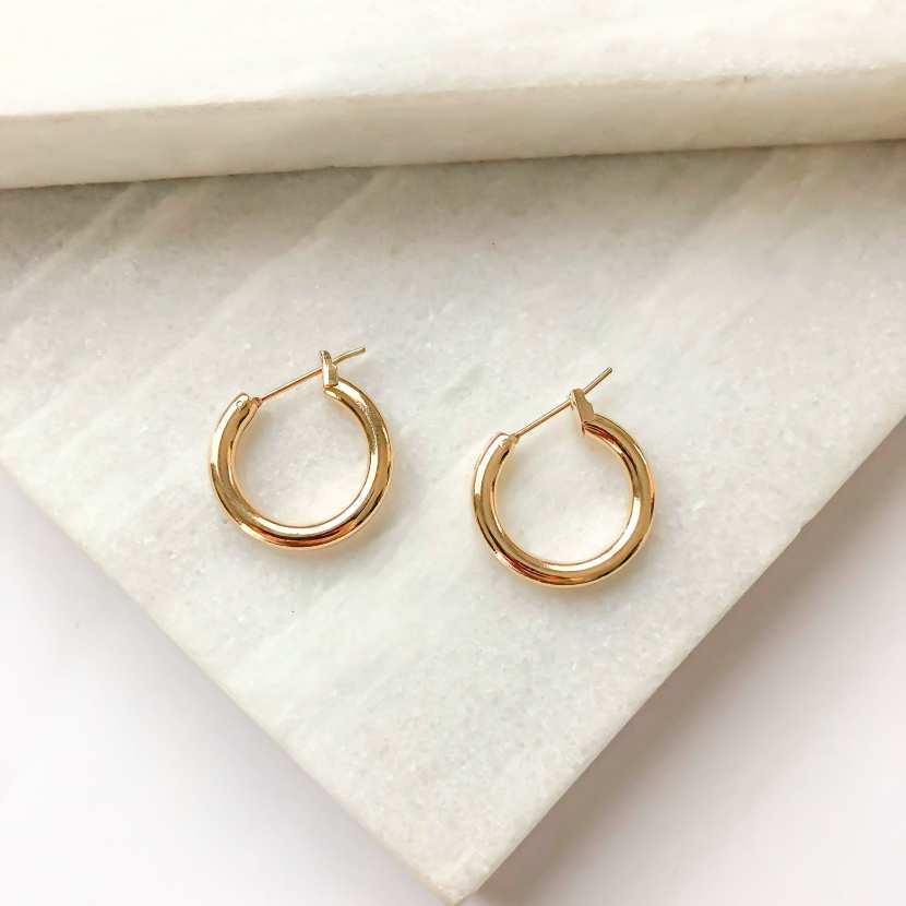 Boucles D'oreilles Créoles Tribales Plaqué Or 18 Carats - Diamètre 2cm, Mixte, Neuves